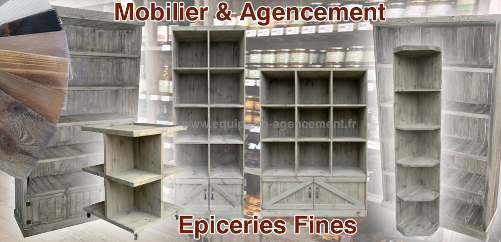 bandeau mobilier et agencement pour epicerie fine