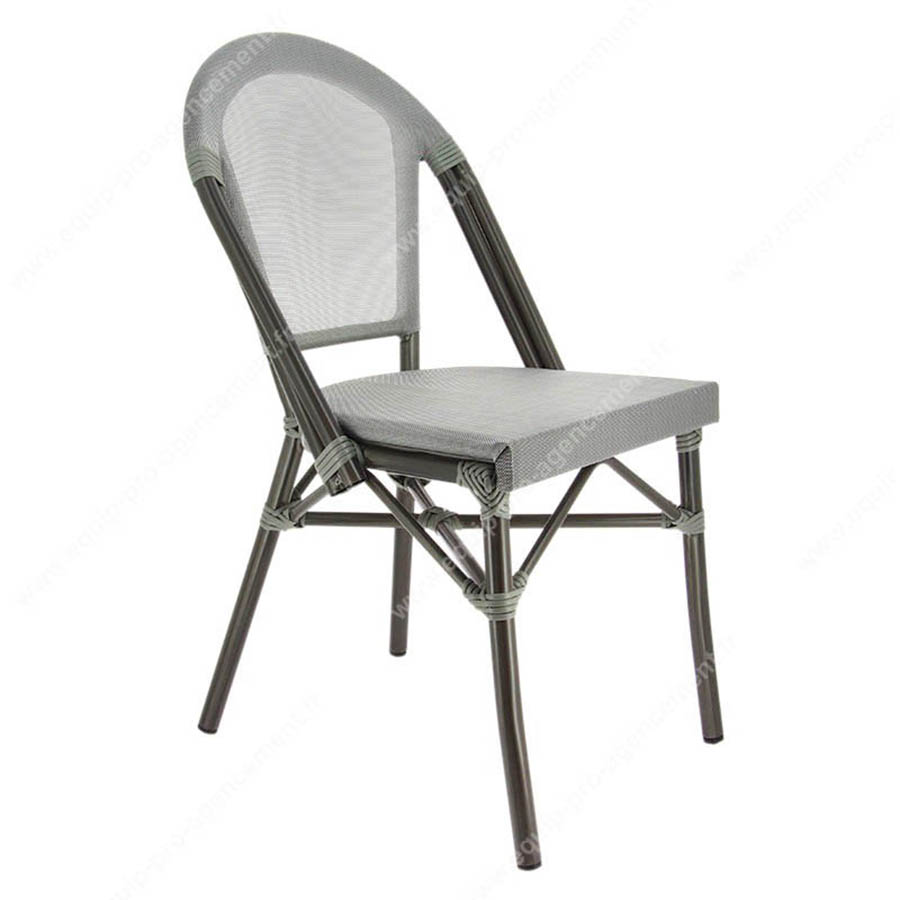 Chaise de terrasse café restaurant modèle Biarritz gris