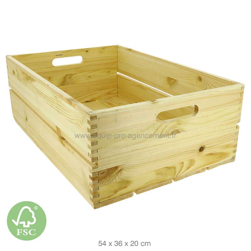 Cagette bois naturel pin 54x36x20