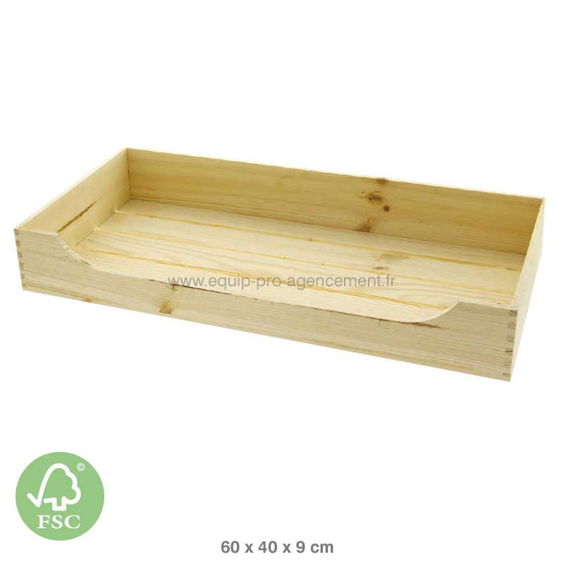 Cagette bois naturel pin ouverte 60x40x9