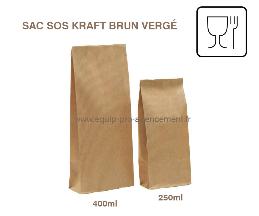 sac sos vrac kraft contact alimentaire pour aliments secs sans fenetre 2 formats