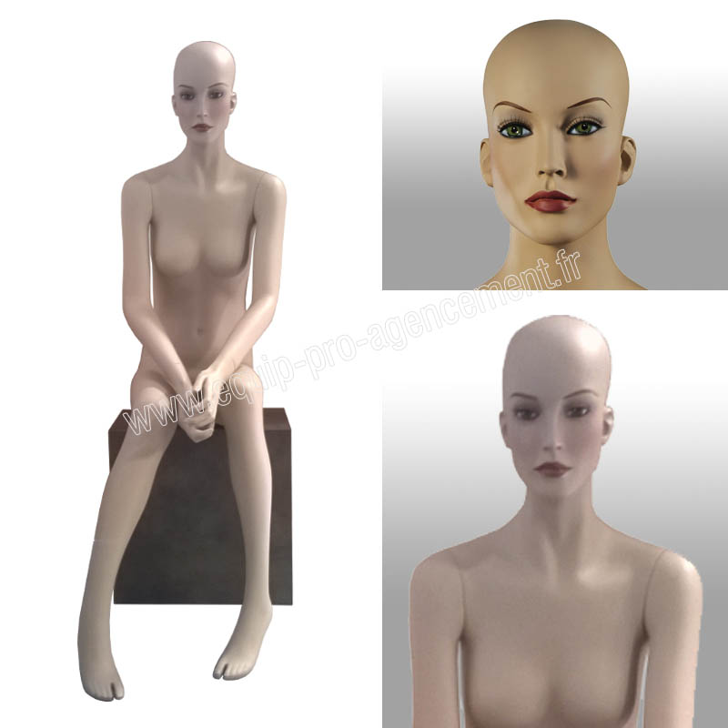 mannequin de vitrine femme assise ref:adeline de la gamme CHANEL