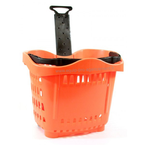 panier libre service à roulettes 43l orange 1655c