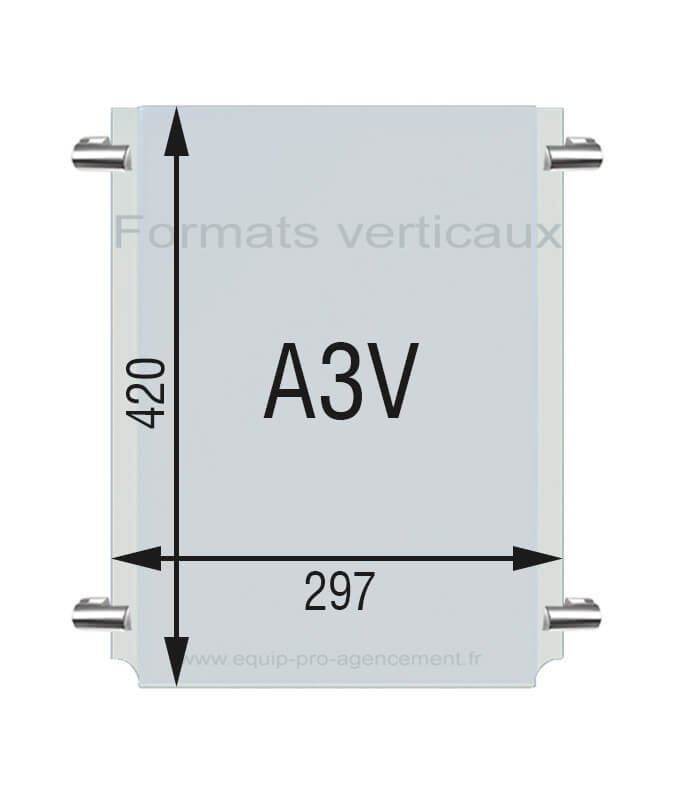 pochette porte-affiches en plexiglass ou porte-documents format A3V pour system câble