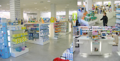 Pharmacie, mobilier de pharmacie, rayonnage de pharmacie, agencement de pharmacie, parapharmacie