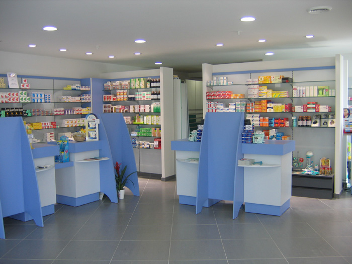 Pharmacie, mobilier de pharmacie, rayonnage de pharmacie, agencement de pharmacie